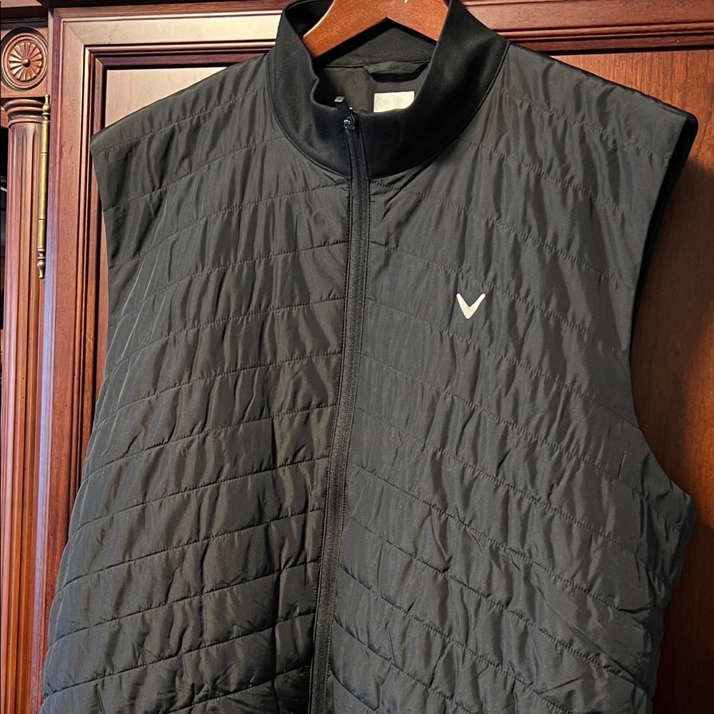 Brand New Callaway Men's Black Quilted Lightweight Sun Protection UPF Golf Vest! - Picture 1 of 12